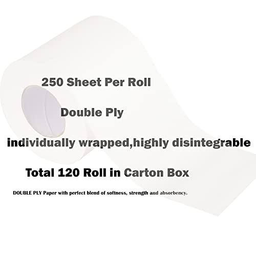 Image of Softouch 2 Ply Toilet Paper - Professional Grade Bulk Tissues for Hotels, Offices & Hospitals | 250 Sheets Per Roll | 120 Rolls Total | 30,000 Sheets