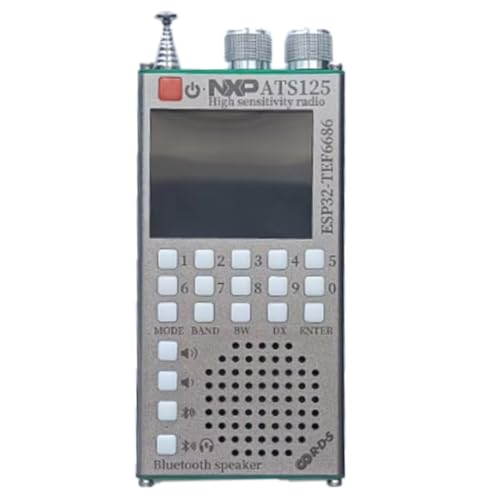 Yarryuter Receptor de Radio Portátil ATS125 ESP32 de 65-108 MHz, FM/SO//OL con Chip NXP TEF6686, Bluetooth Estéreo de Modo Dual.