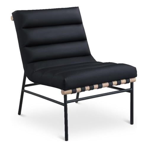 Sillón Plegable Cuero Sintético Negro