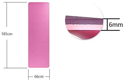 Image of IRIS Fitness Non-Slip Double Sided TPE Yoga Mat for Hot-Yoga Pilate Gymnastics (72 x 24 Inch x 6 mm, Pink)