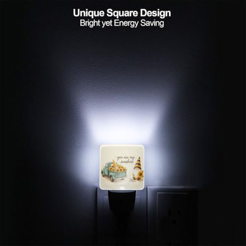 Image of Sunflower Gnome Truck LED Plug-in Nightlights 2 Piece Set for Bedroom