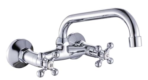 Mitigeur à mur Cruz avec entraxe 15 cm en finition chrome durable
