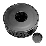 Toyvian Calentador Tetera Acero Inoxidable Base Calentador Té con Portavelas Diseño Hueco para Hogar Oficina y Ceremonia de Té