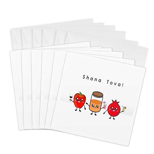 3dRose O[eBOJ[h - Shana Tova - 킢J[gD[ Rosh HaShanah A nVi nVi nbs[ _̐VN - 6 x 6C`A6 Zbg (gc_318149_1)