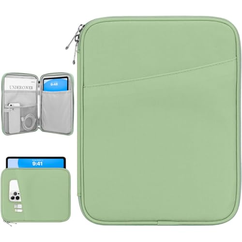 Image of Dadanism 9-11 inch Tablet Sleeve Bag Carrying Case for iPad (A16) 11th Gen 11 inch, iPad 10th Gen 10.9 inch Air 5 /4, iPad Air M4 /Pro 11 inch, iPad 9 /8 /7th, Galaxy Tab A11+ Plus 11 inch, Remarkable 2 10.3 inch, Light Green
