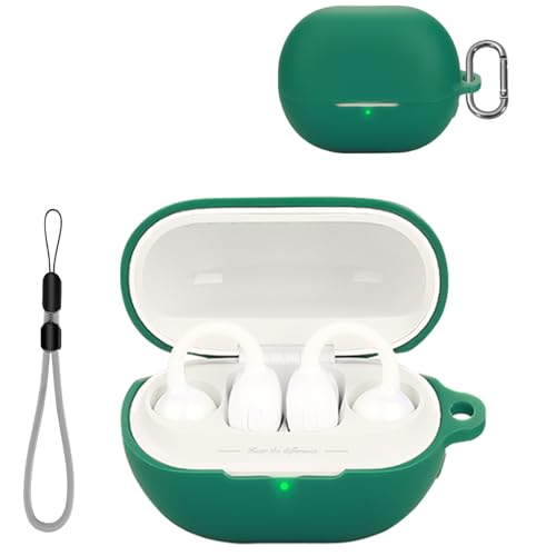 SOUNDPEATS UU 用 ケース カバー【YANMONGI】ワイヤレス イヤーホン 保護カバー シリコン保護ケース ーチェーン付き 充電ケースカバー 可視LEDライト 耐衝撃 落下防止 防水 防塵 指紋防止 キズ防止 全面保護 充電便利 保護ケース