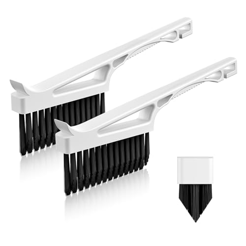 Cleangor Cepillo para Limpiar Azulejos de Baño en Forma de V, Cepillo Limpieza Hogar, Cepillos Cerdas Duras, Cepillos de Limpieza de Grietas, para Cocinas, Inodoros, Ranuras de Ventanas (2, Blanco)