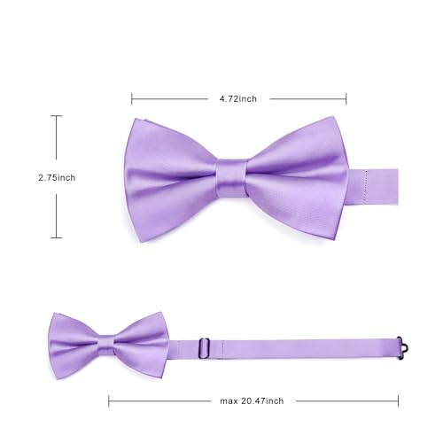 Image of HISDERN Bow Ties for Men Pretied Bowties Classic Formal Business Bow Tie Adjustable Tuxedo Bowtie for Wedding Party