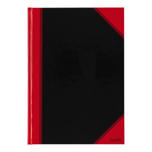 Bantex Notizbuch A4 kariert, 192 Seiten, 70 g/m², Hardcover, schwarz, 3 Stück