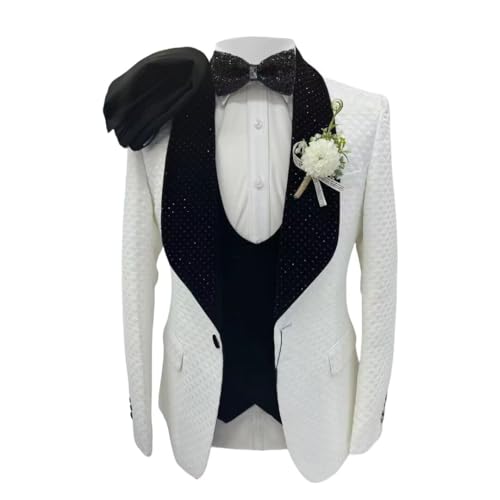 SAROULU Men's Formal Suit Slim Fit Suits for Men Party Wedding Tuxedo Suits Blazer Jacket Pants Set