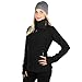 ALPIDEX Damen Fleecejacke Hoher Stehkragen Daumenlöcher Tailierte Winter Fleece Jacke Antipilling Warm Weich Full Zip Fleecepullover Microfleece Wandern Outdoor, Größe:S, Farbe:black