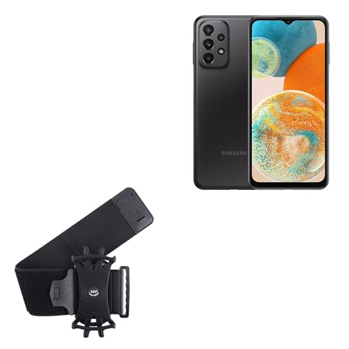 BoxWave Holster Compatible with Samsung Galaxy A23 5G UW - ActiveStretch Sport Armband, Adjustable Armband for Workout and Running - Jet Black