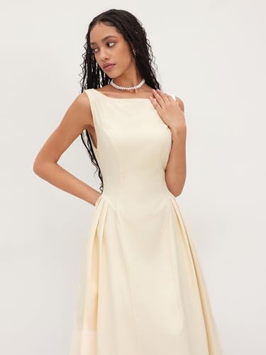 CIDER Party Dress Midi Dresses Boat Neck Backless Ruffle A Line Elegant Wedding Guest Dresses Mid Waist3
