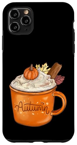 秋 カップ チョコレート コーヒー かぼちゃ シナモン クリーム リーフ ギフト スマホケース iPhone 11 Pro Max 用