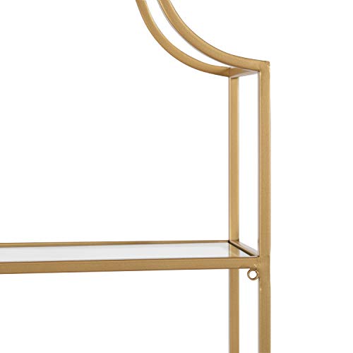 Image of Kate and Laurel Ciel Glam 3-Tier Scalloped Wall Shelf, 20 x 30, Gold, Modern Shelving with Glass Tiers