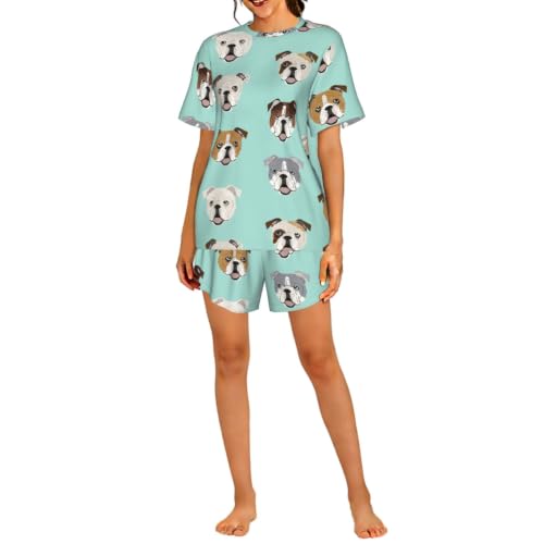 Pyjama bouledogue anglais femme vêtements de nuit légers et respirants