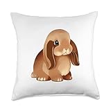Easter Bunny Lop-Eared Rabbit For Kids Girls Cute Animal Throw Pillow