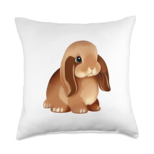 Easter Bunny Lop-Eared Rabbit For Kids Girls Cute Animal Throw Pillow