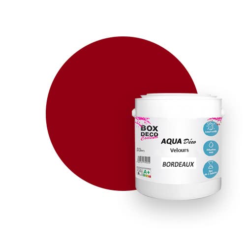 Peinture murale acrylique aspect velours Aqua Déco - 2,5L, Bordeaux