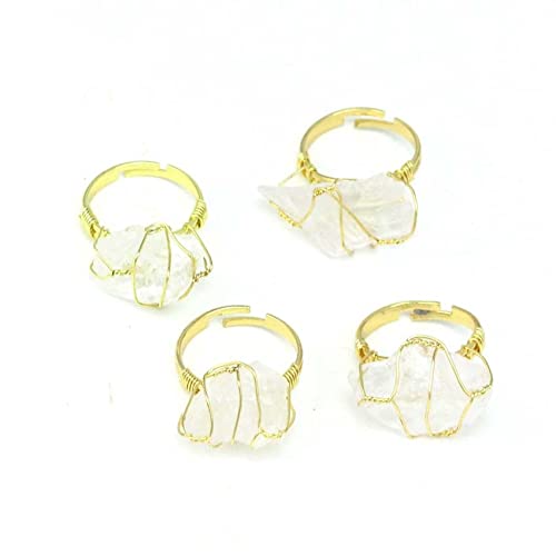 AFANGMQ 1 pz, Anello in Pietra Genuina Irregolare