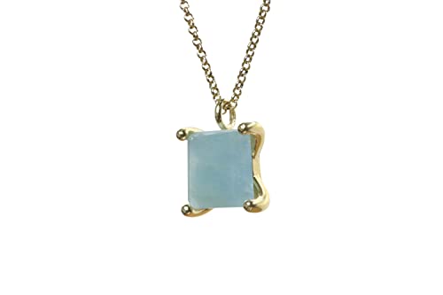 Collier unique aigue-marine Anémone en or 24k le cadeau de mariage idéal