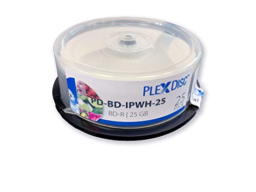 Plexdisc BD-R, 25 STK, 6X, 25GB, Inkjet, Weiß-matt
