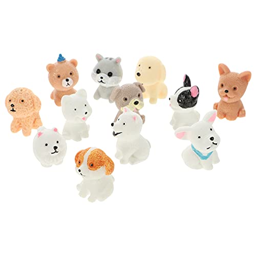 Happyyami 12 Piezas Lindos Adornos de Cachorros Magdalena de Perro Topper de la Torta de Perro decoración Modelo de Perro Manualidades Modelos de Perros Decorativos Resina sintética Colorful