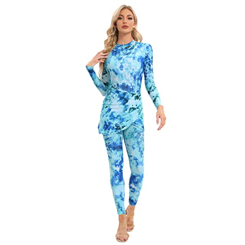 Muslim Modest Long Sleeve Burkini Swimwear for Women Full Cover Islamic Hijab Maillots Plus Size Swimsuit