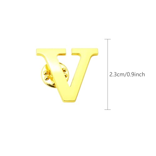 Image of 10Pack A-Z 26 Letters Pins Brooches Silver Plated Metal Broaches Pins-GOLD Initial Breast Brooch pin Tack Name Personalized Gifts for Women Men