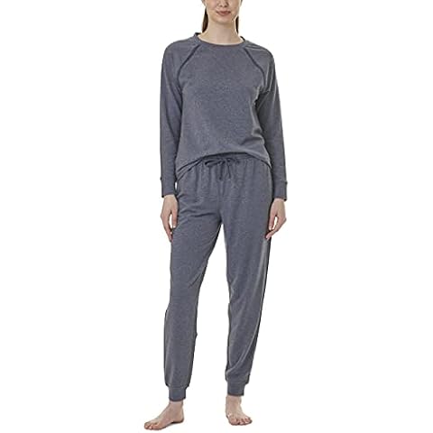 Karen Neuburger Women's Long Sleeve Pullover Top with Jogger Set PJ, Blue Granite, 6-8 Cover