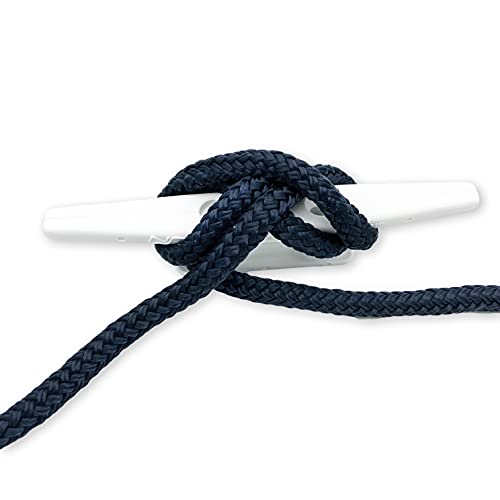 HonuNautic Boot Fenderleine | Festmacherleine | Fenderseil | Festmacher | Tau | Seil 8, 10, 12 mm Durchmesser mit Auge, 2 m oder 3 m Lang, in Dunkelblau oder Schwarz (ø 12 mm, 3 m lang)