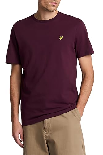 Lyle & Scott Hombre Camiseta Simple, Burgundy, XXL