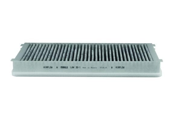 MAHLE ORIGINAL Filtro de habitáculo LAK 32/1 Filtro de carbón activado Altura: 34 Ancho: 165 Longitud: 322,0, 325,0
