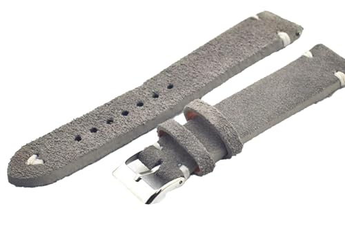 Bracelet de montre en cuir gris confortable et fait à la main pour remplacer votre attache