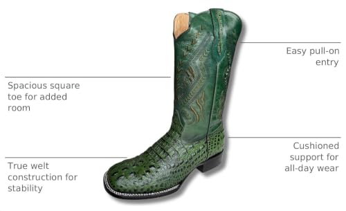 Image of Men's Alex Western Cowboy Boots Square Toe Pull On
