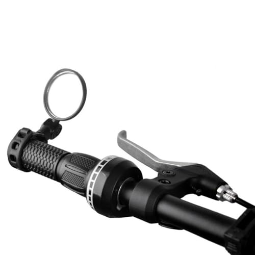 Black Adjustable Rotatable Rear View Mirror for and Mountain for Bike, Handlebar Mounted, 5.1cm Round Glass, 15-35mm Diameter Fit, 1 or 2 Pcs（1pc）