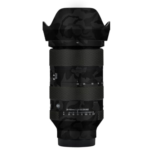Funda protectora adhesiva de vinilo para lente Sigma 28-105 mm F2.8 DG DN, compatible con montura Sony E y L Mount, diseño camuflaje sombra negro