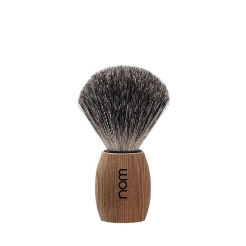 NOM OLE Shaving Brush | Pure Badger Shave Brush for Shaving soaps and creams | Exfoliating Shaving Brush | Pure Spruce handle image 4