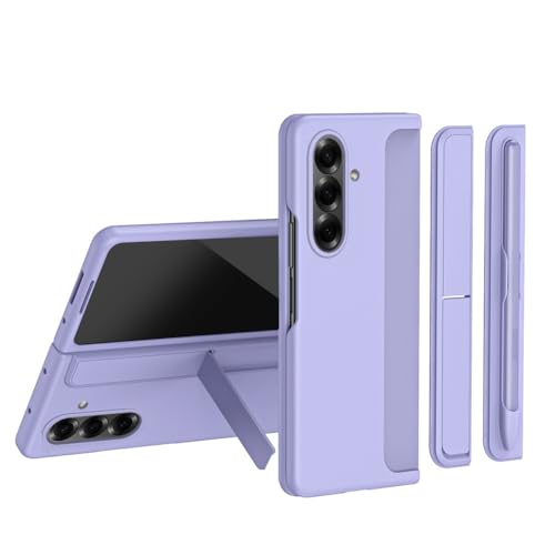 Coque Galaxy Z Fold 3 violet clair rigide antichoc en silicone avec support de protection