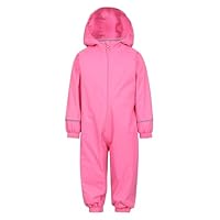 Mountain Warehouse Spright Junior Waterproof Rain Suit - Extra Warm with Taped Seams & Fleece Lining, For Boys & Girls - For Autumn, Winter, Wet Weather & Outdoors Pink Kids Size 3-4 Years