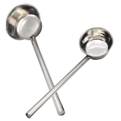 Hemobllo 2Piezas Cucharón Mango Antideslizante para Cocina y Jardinería Cucharas de Uso Múltiple Acero Inoxidable