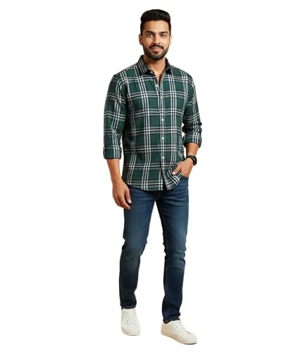 Image of RuggedNap Checked Cotton Shirt for Men | Premium Casual Plaid Shirt, Soft Breathable Everyday Wear