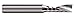 Micro 100 SFPM-030-10 Square End Mill - Upcut, 3 mm Cutter Dia, 8 mm LOC, 1 Fl, 3 mm Shank Dia, 57 mm OAL, Uncoated
