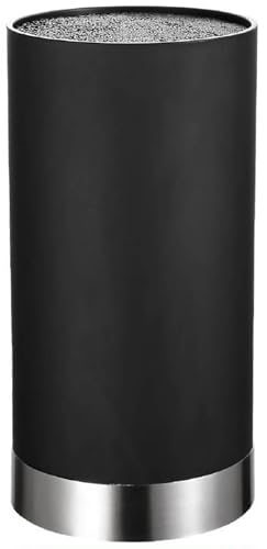 Soporte para Cuchillos Universal, Bloque para Cuchillos Vacío Fácil de Limpiar,Cuchillero de Cocina Compacto y Moderno, Apto para Todo Tipo de Cuchillos (Negro)