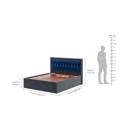 Image of Wakefit Asterion Queen Size Storage Upholstered Bed