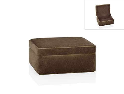 ANDREA HOUSE - Caja Rectangular de Terciopelo marrón Oscuro con Tapa 16x12x7,5cm