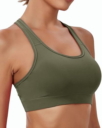 Image of Oalka Women's Racerback Sports Support Workout Running Bras | Oalka Women's Racerback Sports Support Workout Running Bras