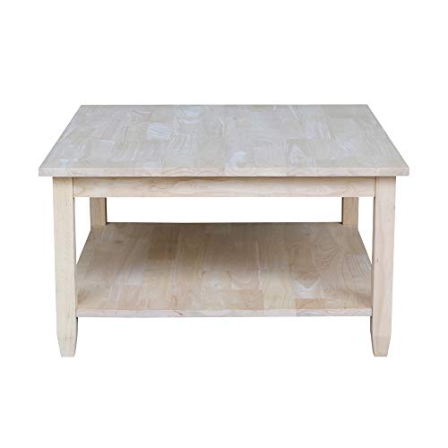 International Concepts Coffee Table, Unfinished & Unfinished Spencer Extended Length Console/Server Table #TOP2