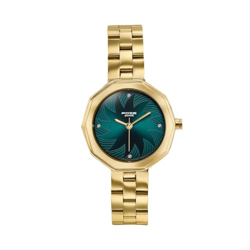 Image of Sonata Poze 9 with Quartz Analog Green Dial IPRG Strap Watch for Women - SP80180YM01W