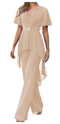 2 Pieces Mother of The Bride Pant Suits for Wedding Plus Size Mother of Groom Pant Suits Formal Outfits